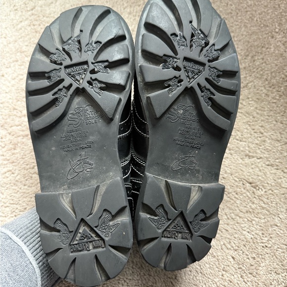 John Fluevog Black Leather Brogue Contrasting Saddle Stitch Oxford Lace Up Shoes - Picture 7 of 9